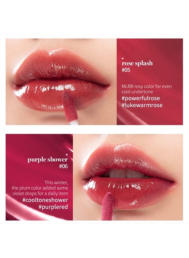 rom&nd [rom&nd] Glasting Water Tint 8 colors | Vivid color| Non-Sticky|High shine| Glossy Finish| Long-lasting| moisturizing| Highlighting| Natural-beauty | Lip Tint for Daily Use| K-beauty | 4g/0.14oz (No.0