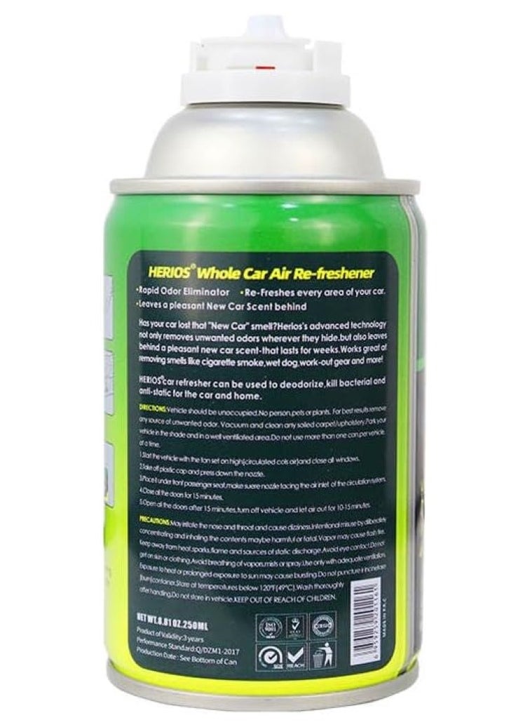 HERIOS Herios Car Air Refresher, Car AC Cleaner, Odor Eliminator, disinfectant spray, air conditioner, with New Car Scent, 250ml (Pack of 3)  - Image 3