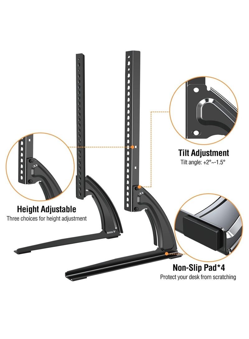 TIGER Universal Table Top TV Stand for 27-55 Inch TVs – Adjustable Height, Sturdy Base for LCD/LED/Plasma Screens, Holds Up to 88 lbs, Compatible with VESA 800x400mm – Secure, Modern TV Mount for Home & Office - Image 2