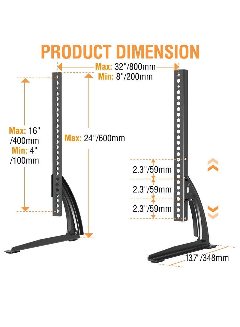 TIGER Universal Table Top TV Stand for 27-55 Inch TVs – Adjustable Height, Sturdy Base for LCD/LED/Plasma Screens, Holds Up to 88 lbs, Compatible with VESA 800x400mm – Secure, Modern TV Mount for Home & Office - Image 4