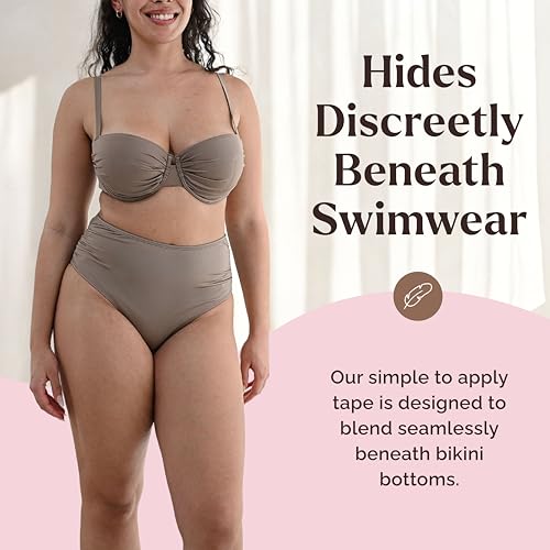 Instant Lifts Tummy Tuck Tape - Patented & Made in USA - Slim Belly 3-4 Inches Instantly - Clear No-Pinch Adhesive Strips, Sweatproof and All-Day Wear Body Tape for Women - 5 Pack - Image 5
