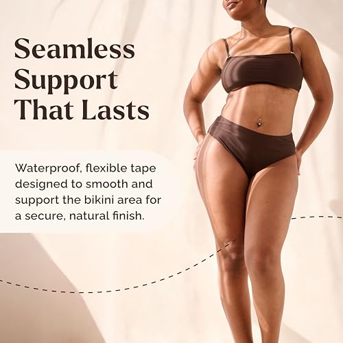 Instant Lifts Tummy Tuck Tape - Patented & Made in USA - Slim Belly 3-4 Inches Instantly - Clear No-Pinch Adhesive Strips, Sweatproof and All-Day Wear Body Tape for Women - 5 Pack - Image 3