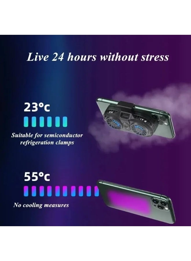 Mobile Phone Cooling Fan Radiator AH-102 Dual Cooling Pad Type-C/USB-C + USB Interface, 1.5m Cable, Fit For Any Mobile Phone - Image 2