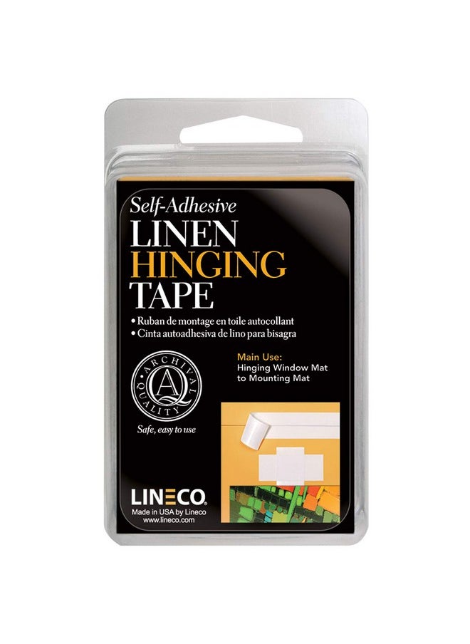 Lineco Selfadhesive Linen Hinging Tape Attaching Mats To Backboard Hinging Heavy Artwork Nonyellowing Strong Neutral Ph Acrylic Adhesive. Acidfree White Linen Cloth 1.25" X 12' Pack Of 1  - Image 1