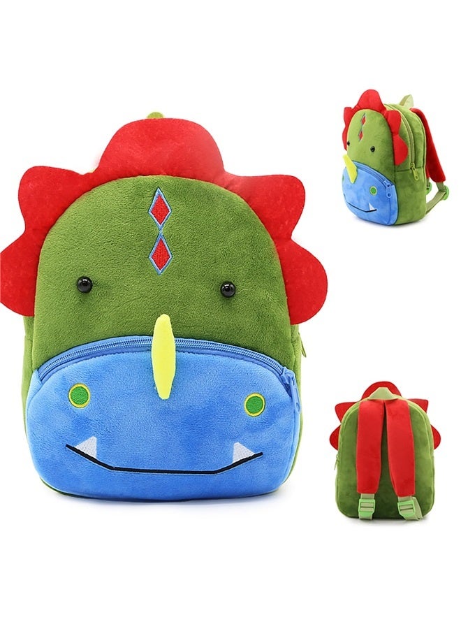 Toddler Backpack for Girls Boys Cute Cartoon Little Plush Baby Toy Bag (Toddler Backpack Dinosaur)  - Image 1