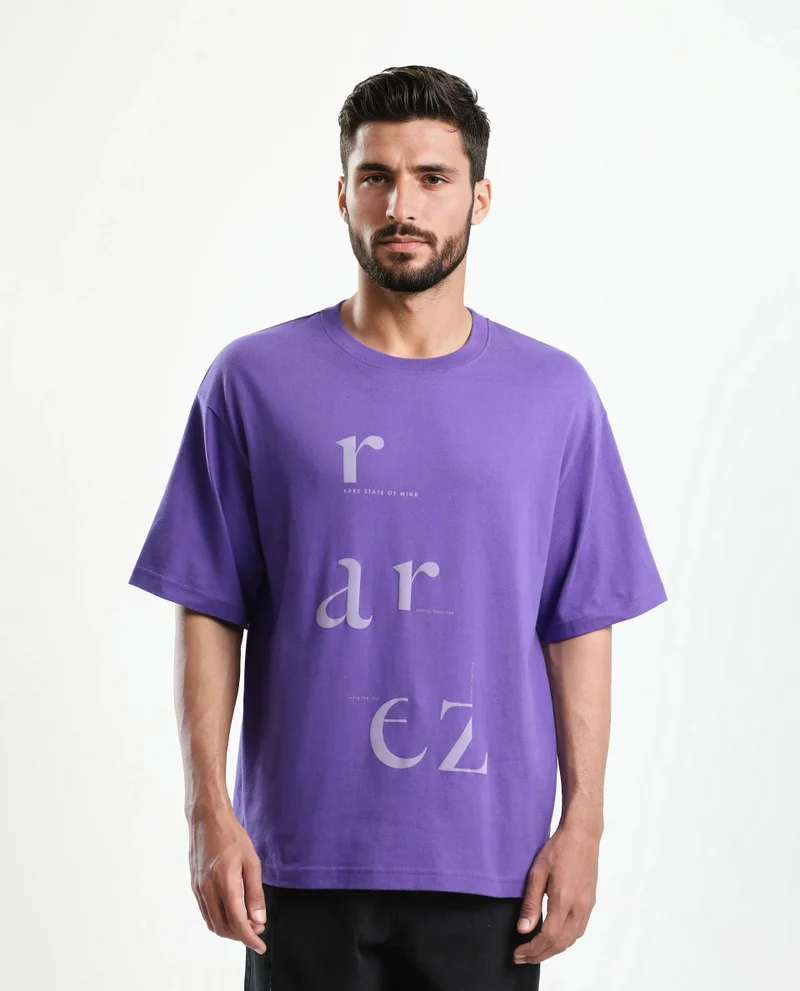 Rare Rabbit Men's Oversized Graphic Print T-Shirt