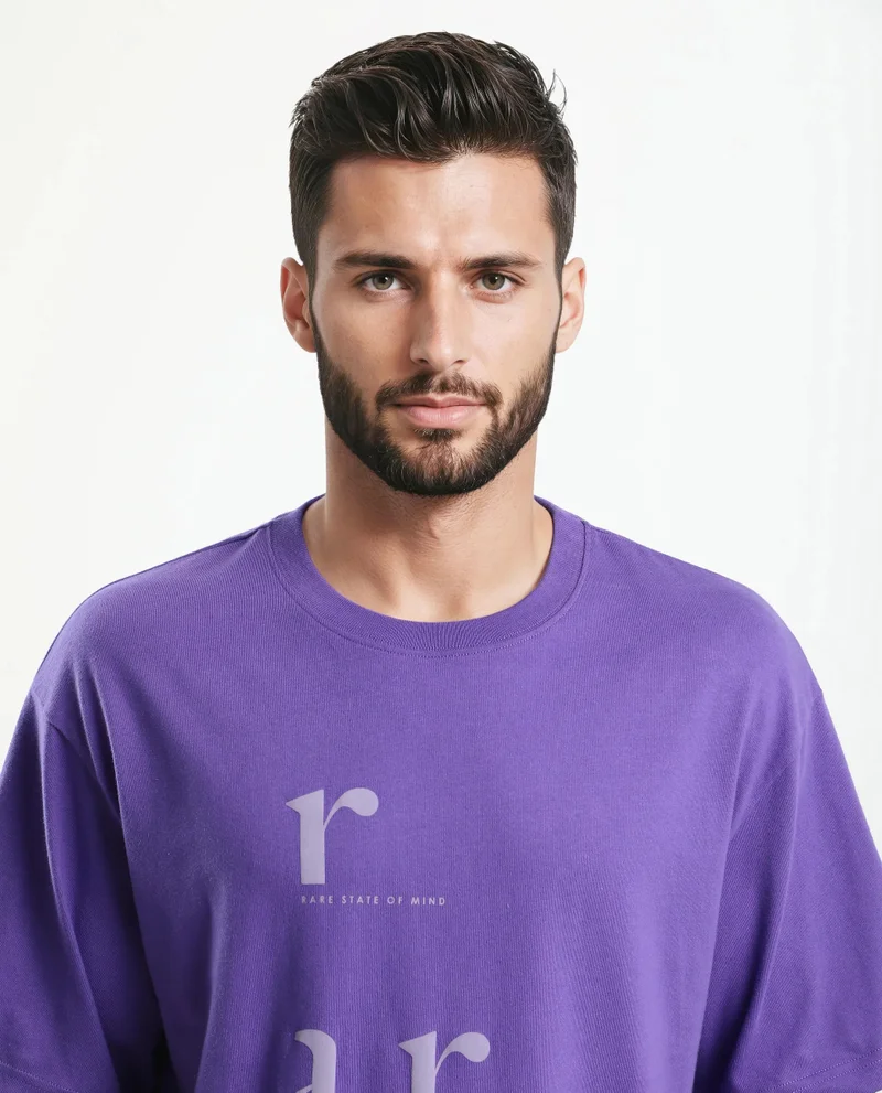 Rare Rabbit Men's Oversized Graphic Print T-Shirt