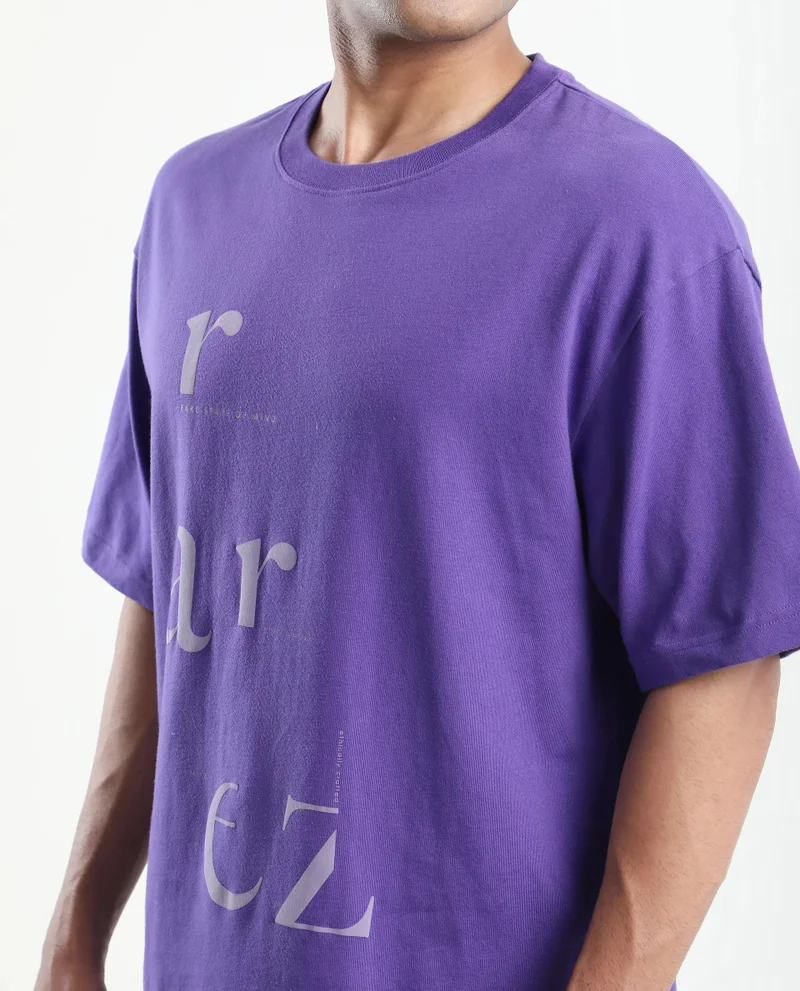 Rare Rabbit Men's Oversized Graphic Print T-Shirt