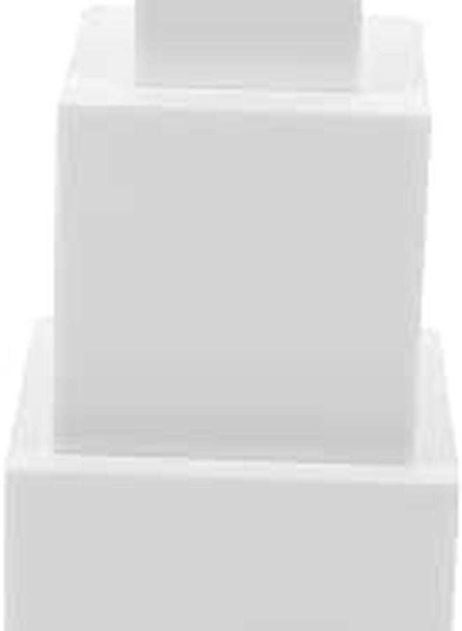 3 Pack White Foam Geometry Cubes for Photography Product Makeup Display Props - Image 1