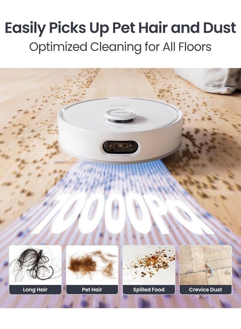 SwitchBot مكنسة كهربائية روبوتية وسادة SwitchBot S20 مع Matter، قوة شفط 10000Pa، ممسحة أسطوانية، ملاحة بالذكاء الاصطناعي، غسيل وتجفيف تلقائي للممسحة، تفريغ ذاتي - Image 4