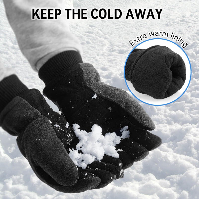 OZERO Winter Gloves for Men Women: Water-Resistant Windproof Insulated Work Gloves Leather Palm for Cold Weather Driving, Shoveling Snow, Hiking (Gray, Large) - Image 5