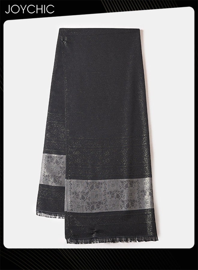 Joychic Muslim Women Fashionable and Simple Sunscreen Silk Scarf Multi-functional Shawl  - Image 2