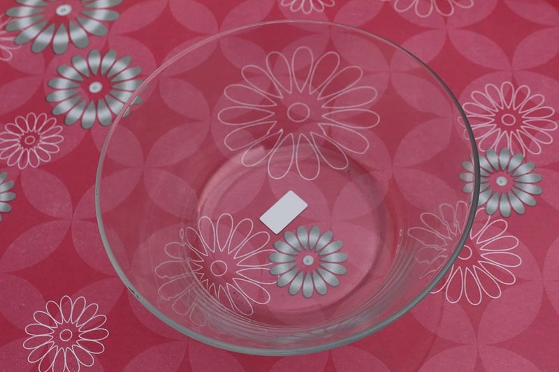 KIDZYMON Mixing Bowl Transparent Glass Large Size Capacity 1600 ml I Large Glass Bowl Toughened Transparent Glass Bowl I Size 23 CM Diameter - Image 1