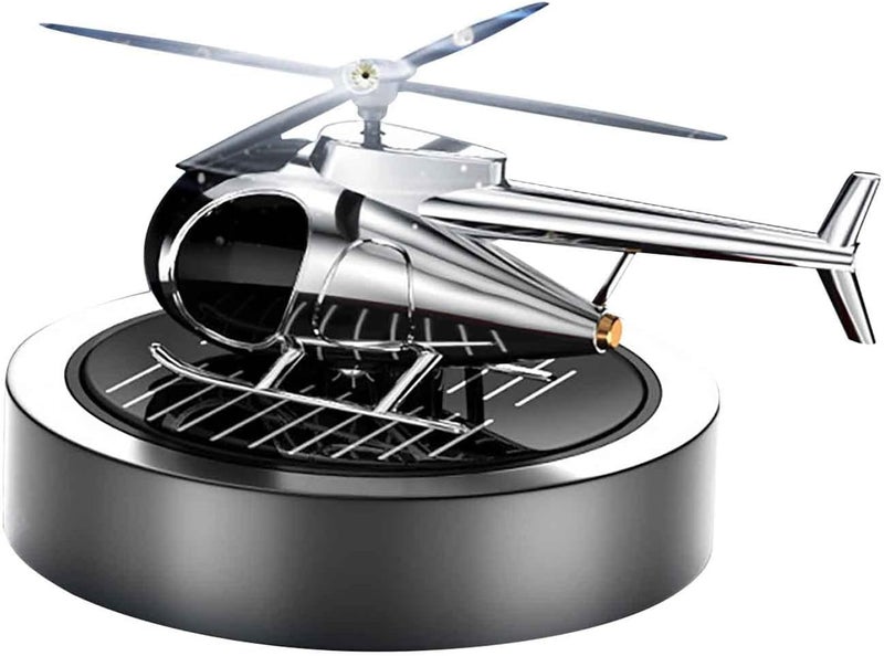 cheekyglo Solar Helicopter Car Aromatherapy Decor, Solar Energy Rotating Helicopter Design Aromatherapy Diffuser Car Air Freshener Essential Oil Diffuser Small Aromatherapy for Car Office - Image 1