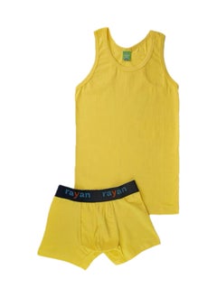 Rayan Set Boys/Kids Undershirt and Boxer Underwear Boy Set Yellow 