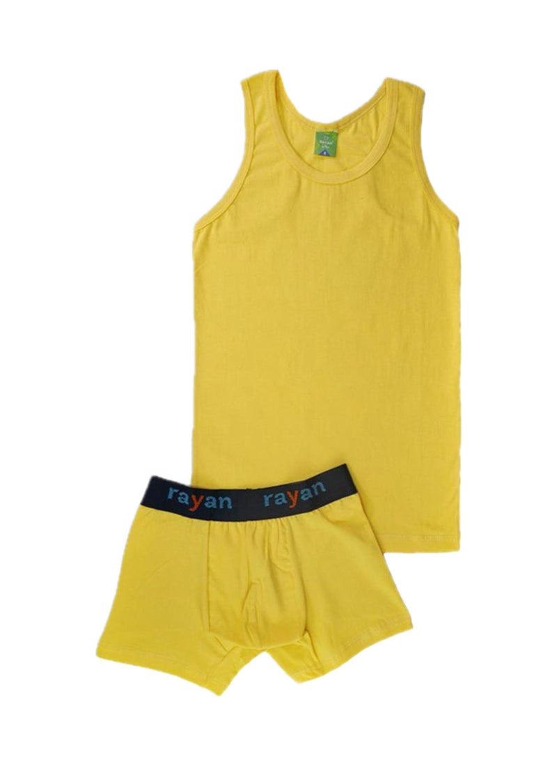 Rayan Set Boys/Kids Undershirt and Boxer Underwear Boy Set Yellow 
