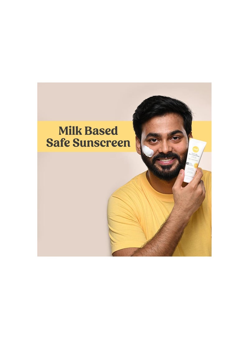 vilvah STORE Melt-In-Milk Sunscreen For All Skins Spf 50 Pa+++ With Soy Milk Extract Lightweight, No White Cast Protects Skin From Dangerous Uva, Uvb & Blue Light For Men & Women, 60Ml - Image 3