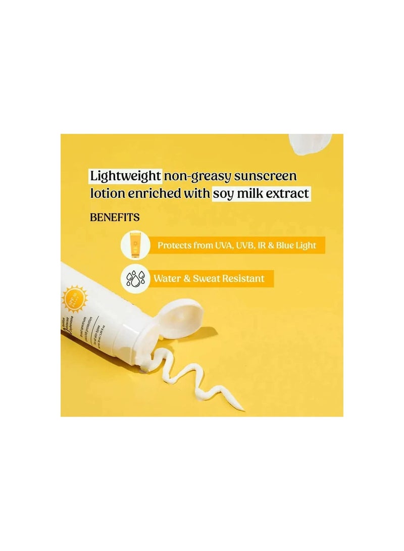 vilvah STORE Melt-In-Milk Sunscreen For All Skins Spf 50 Pa+++ With Soy Milk Extract Lightweight, No White Cast Protects Skin From Dangerous Uva, Uvb & Blue Light For Men & Women, 60Ml - Image 4