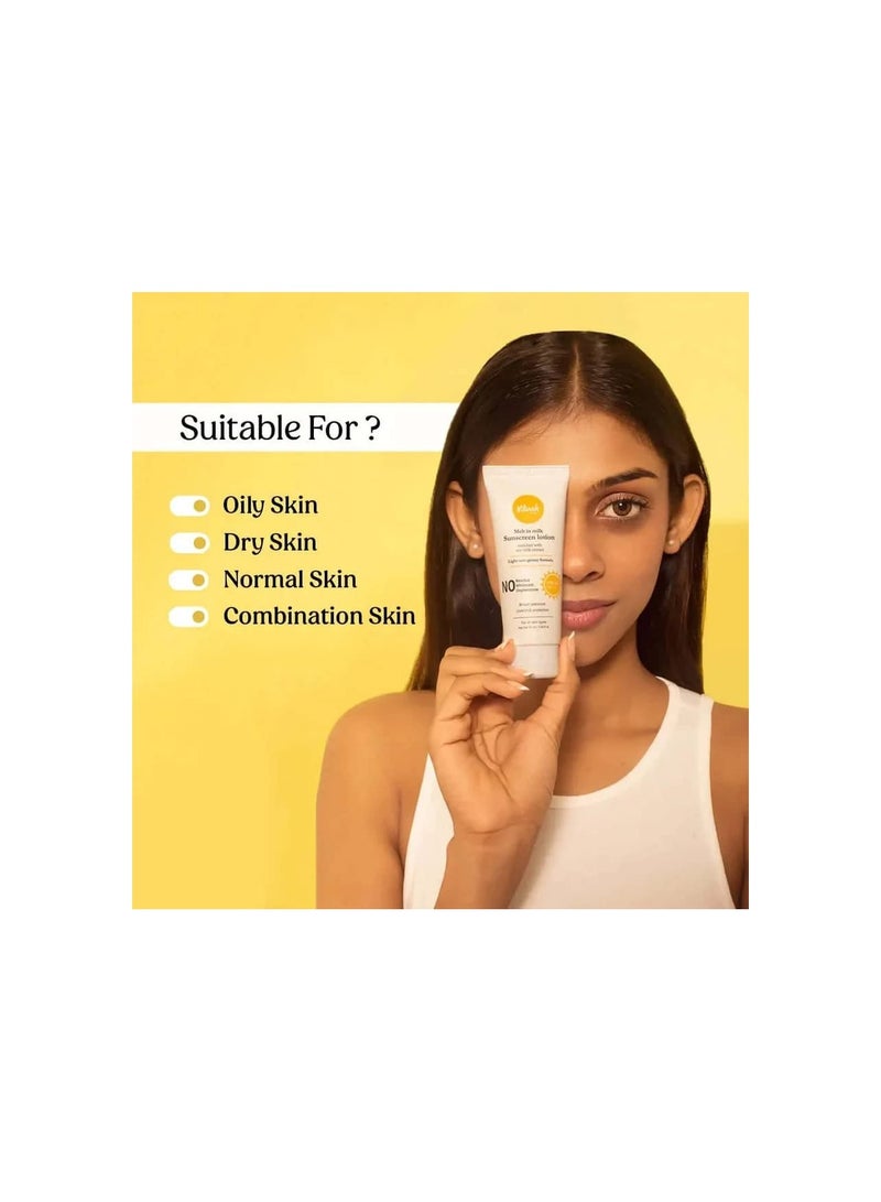 vilvah STORE Melt-In-Milk Sunscreen For All Skins Spf 50 Pa+++ With Soy Milk Extract Lightweight, No White Cast Protects Skin From Dangerous Uva, Uvb & Blue Light For Men & Women, 60Ml - Image 5