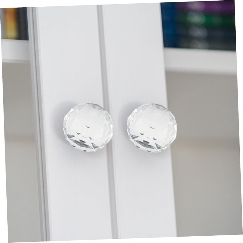 2 Pack Crystal Teardrop Cabinet Knobs Pulls Handles For Dresser Drawer Kitchen Bathroom - Image 3