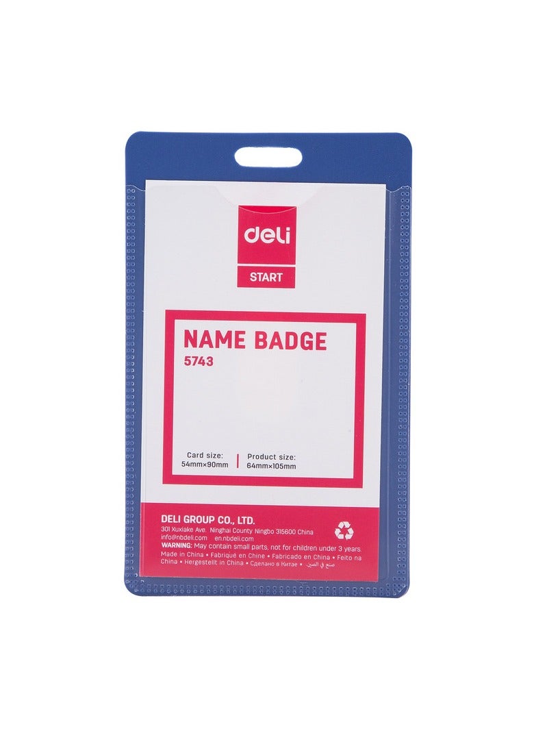 Deli E5743 PP Name Badge with Clip - Blue Card, Pack of 50 - Perfect for Events, Offices & Student IDs - Image 2