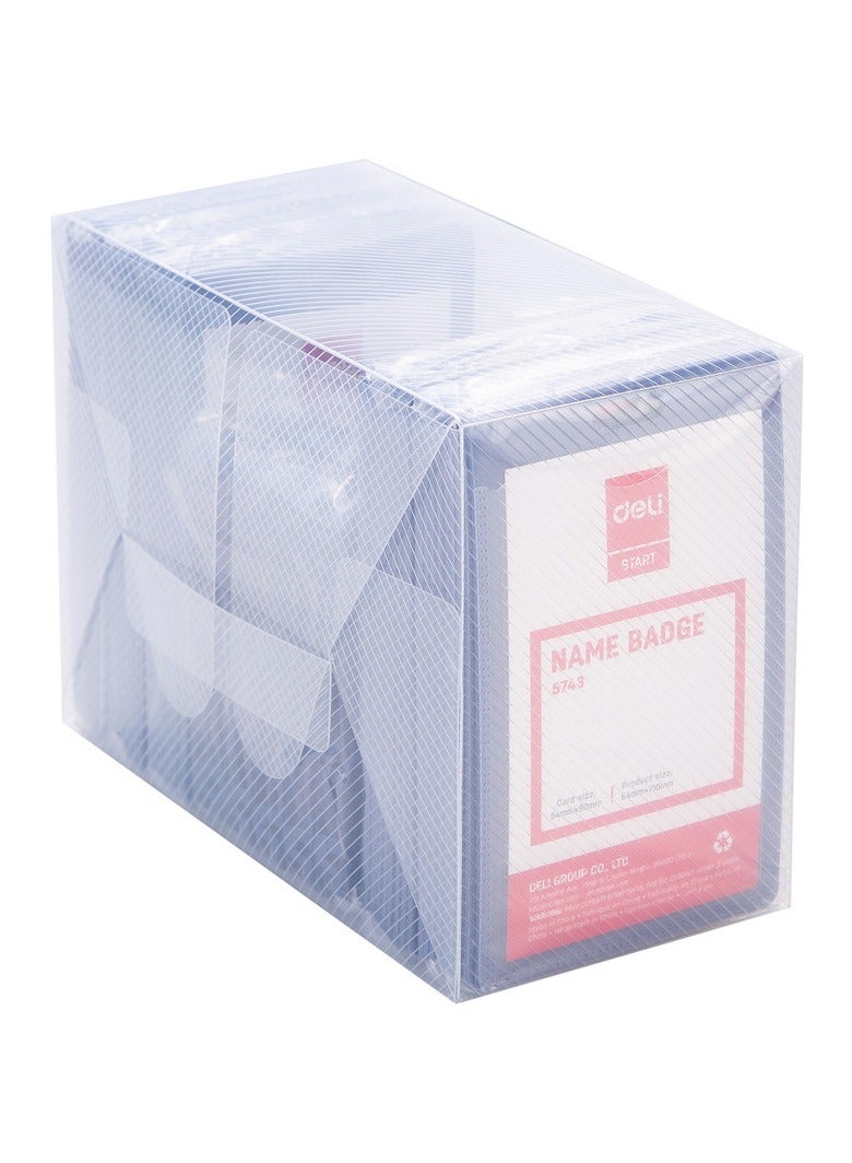 Deli E5743 PP Name Badge with Clip - Blue Card, Pack of 50 - Perfect for Events, Offices & Student IDs - Image 5