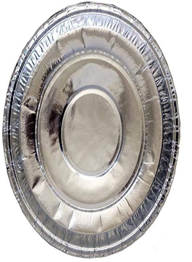 SVDK 12 Inch Disposable Silver Coated Paper Plates – Large, Sturdy Plates for Parties, Events, Catering & Daily Use – Elegant, Eco Friendly Disposable Tableware (Pack of 100)