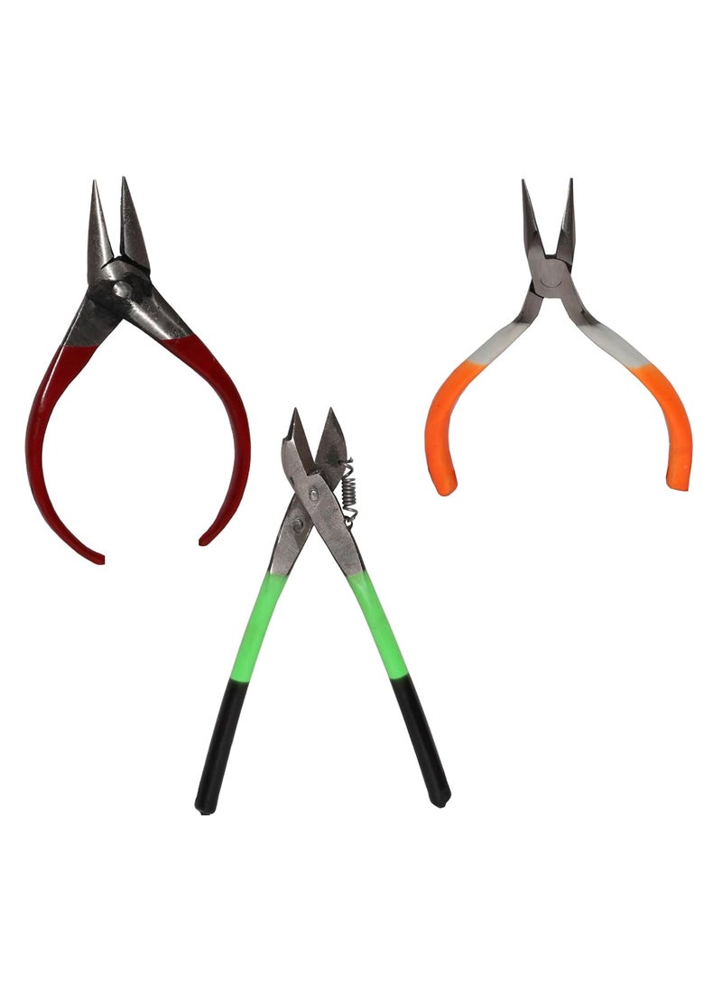 CRAFTS HAVELI CRAFTS HAVELI Jewellery Making Tool Kit Combo Set of G Plier Steel Cutter Long Flat Nose  - Image 1