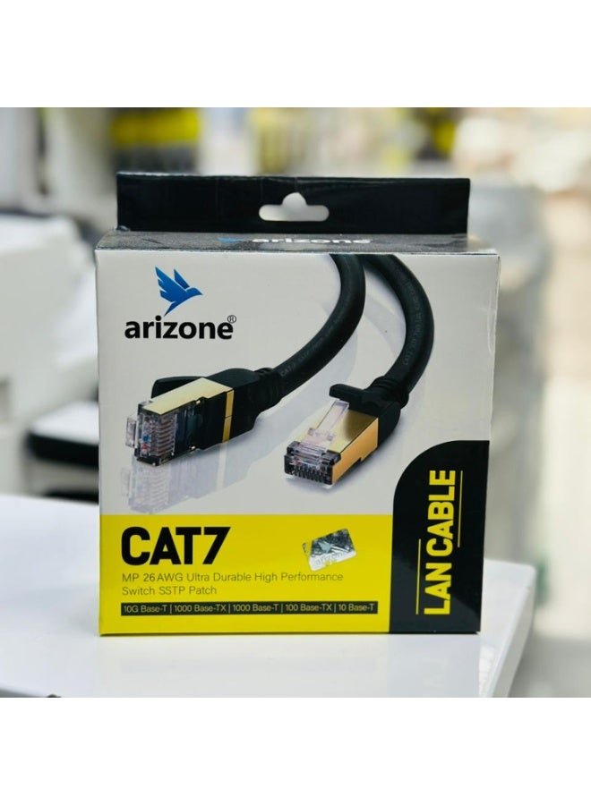 Ethernet Cable Cat7 High Speed Flat Gigabit RJ45 LAN Cable 10Gbps Shielded Internet Network Patch Cord Compatible For Gaming PS5 4 3 Xbox PC Laptop Modem Router PC 3M Black - Image 2
