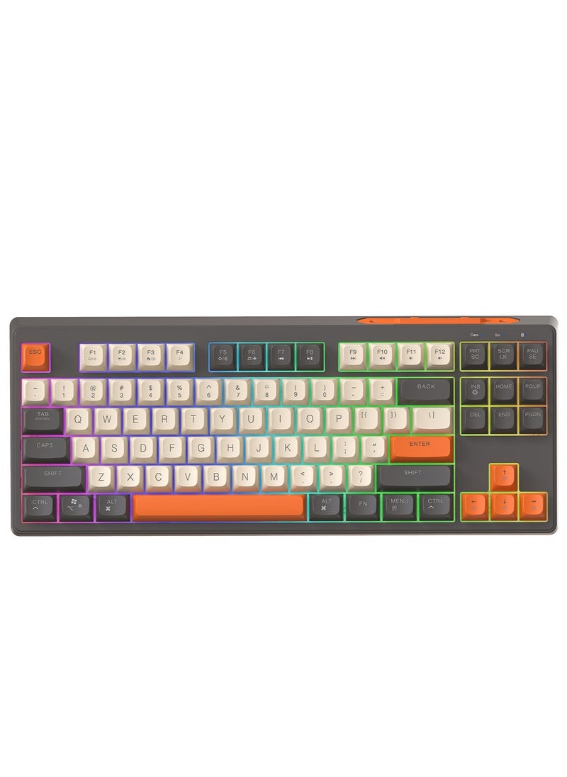 GULFLINK M87 Wireless Gaming Bluetooth Keyboard Rainbow Backlight Computer RGB keyboard  - Image 1