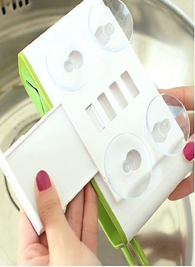 Caltero Sink AID JESOPB Tidy Self Draining Sink Caddy with Suction Cup Organizer Brush Sponge Cleaning Cloth Holder Basket - Image 5
