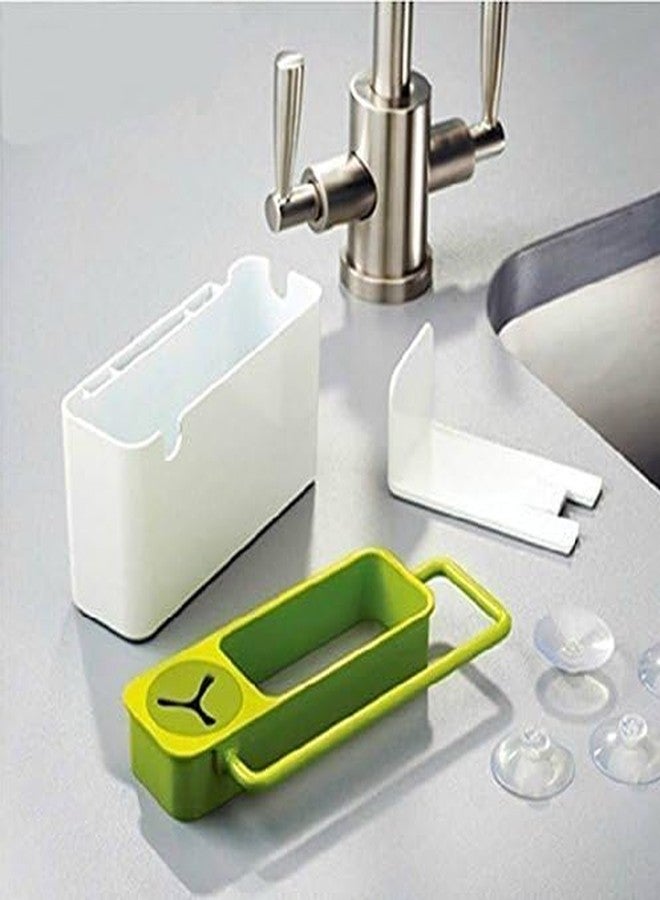 Caltero Sink AID JESOPB Tidy Self Draining Sink Caddy with Suction Cup Organizer Brush Sponge Cleaning Cloth Holder Basket - Image 3