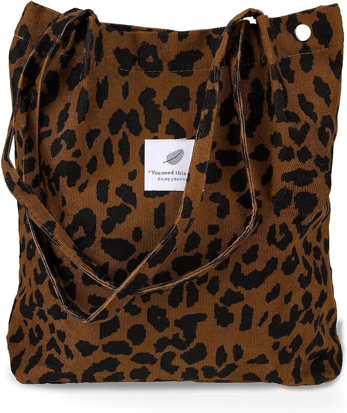 BROGBUS Casual Design Shoulder Handheld Tote Handbag for Women, Girls Canvas Jhola Bag for College Office Use (Leopard Color) - Image 1