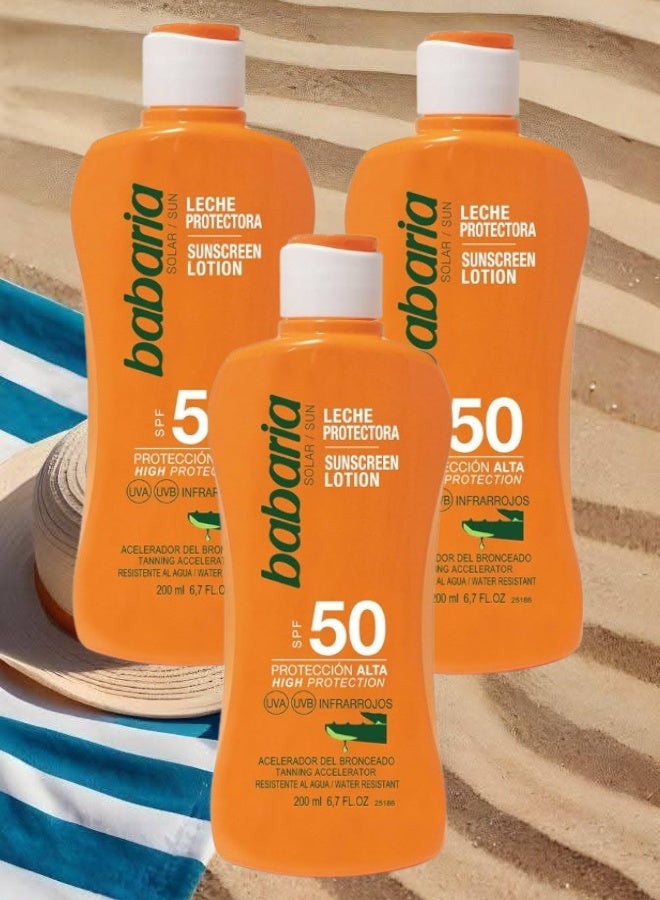 باباريا 3 قطع ‏باباريا لوشن واقي شمس بالألوفيرا بعامل حماية 50  200مل - Image 1