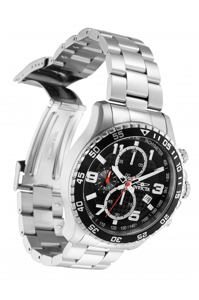 Invicta ساعة إنفيكتا للرجال 14875 كرونوغراف خاص بقرص أسود مزخرف من الفولاذ المقاوم للصدأ - Image 2