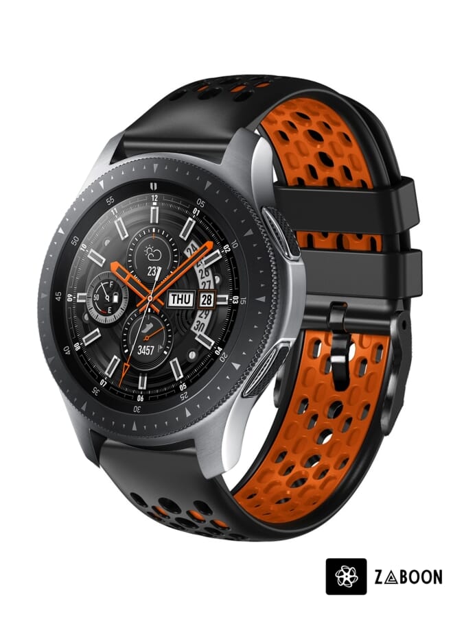 Zaboon Samsung Galaxy Watch 46mm 22mm Two-Color Breathable Silicone Watch Band - Image 1