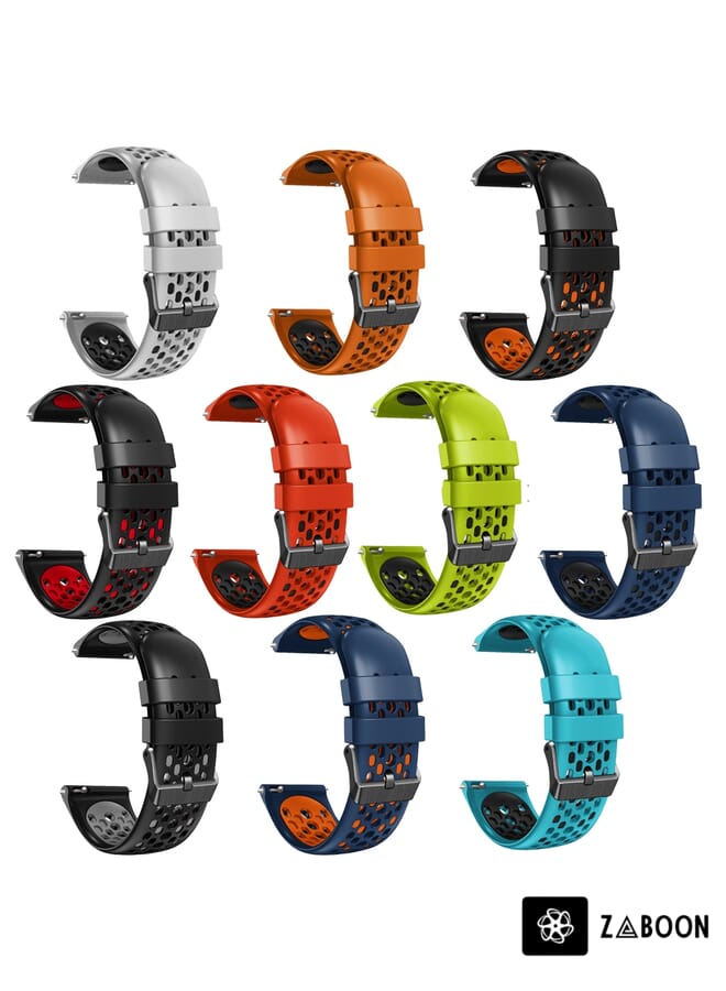 Zaboon Samsung Galaxy Watch 46mm 22mm Two-Color Breathable Silicone Watch Band - Image 4