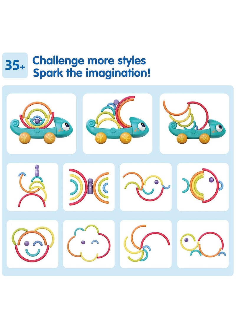 BAYBEE Creative And Learning Educational Toys Rainbow Stacker Toy - Crawling Toys - Push and Pull Baby Toys - Toddler Toy Gifts for 1 2 3 4 Years old Children / Boys / Girls 27x14x12cm - Image 4