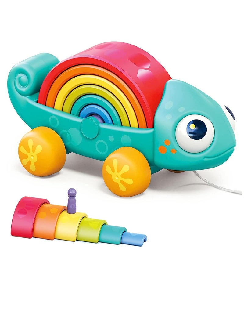 BAYBEE Creative And Learning Educational Toys Rainbow Stacker Toy - Crawling Toys - Push and Pull Baby Toys - Toddler Toy Gifts for 1 2 3 4 Years old Children / Boys / Girls 27x14x12cm - Image 1