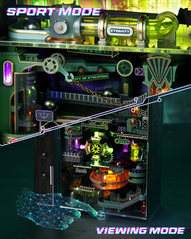 ROKR 3D Puzzle for Adults, Electric Marble Run Model Kits, Parallel World Alchemy City MR04S, Christmas Birthday Gifts - Image 3