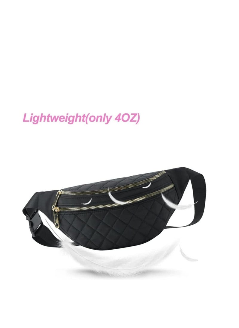 Y&D - Fashionable and C ute women's waist bag, gift for teenage girls, travel hiking bicycle running mobile phone bag with all phones black - Image 1
