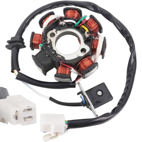 YINNCKE ستاتور إشعال مغناطيسي YINNCKE 5 أسلاك AC 8 أقطاب لمحرك GY6 49cc 50cc 80cc 100cc 125cc 150cc 139QMB 147QMD 152QMI 157QMJ سكوتر موبايل ATV سنل روكيتا باجي الكثبان الرملية كارت توا توا بويانغ - Image 1