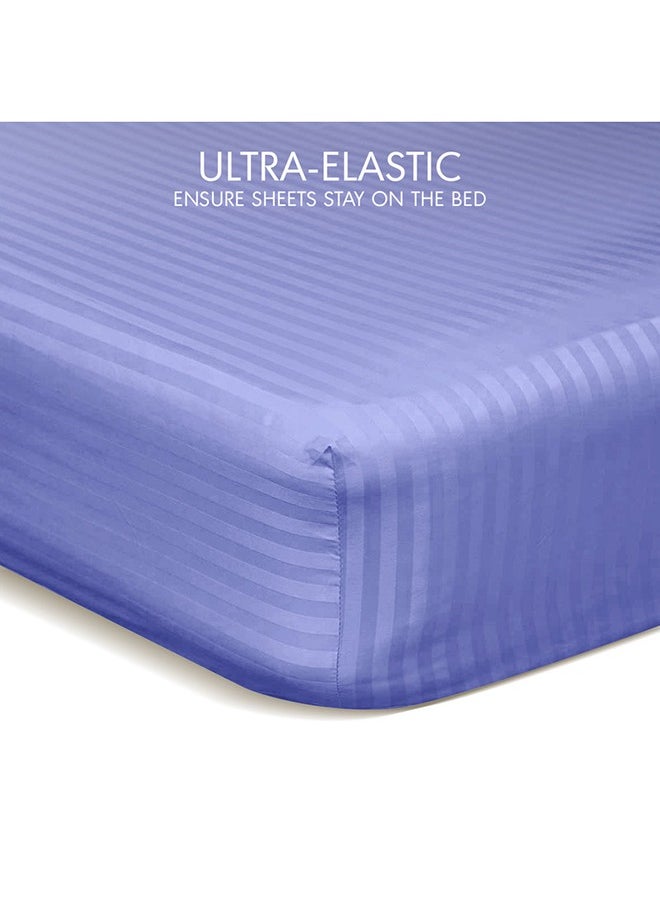 Hotel Linen Klub - Hotel Linen Klub  Reversible Down Alternative Comforter  Set -Ultra Soft Brushed Stripe Microfiber Fabric, 200GSM Soft Fibersheet Filling, Size : King  240 x 260cm , Color: Purple & Lilac - Image 1