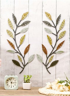Excefore Metal Tree Leaf Wall Decor(Multicolor 2 Pcs)  - Image 2