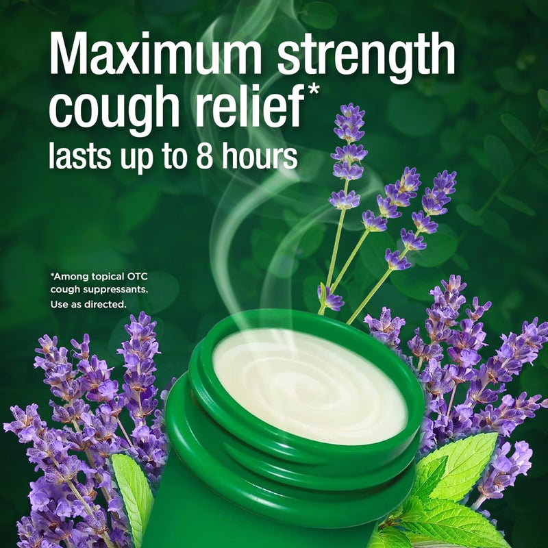 Mentholatum Nighttime Vaporizing Rub, Lavender Scent, Maximum Strength Cough Suppressant, Topical Chest Rub & Analgesic Ointment, Soothing Vapors Relieve Aches & Pains Due to Cold & Cough, 1.76 oz - Image 5