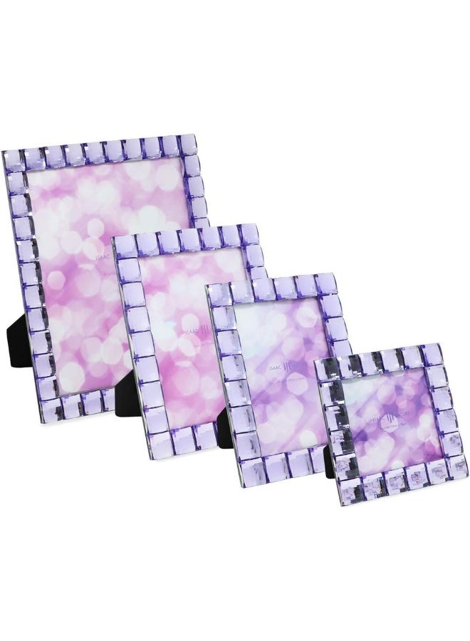 Isaac Jacobs Decorative Sparkling Light Purple Jewel Picture Frame Photo Display  Home Dcor 8x10 Light Purple - Image 3