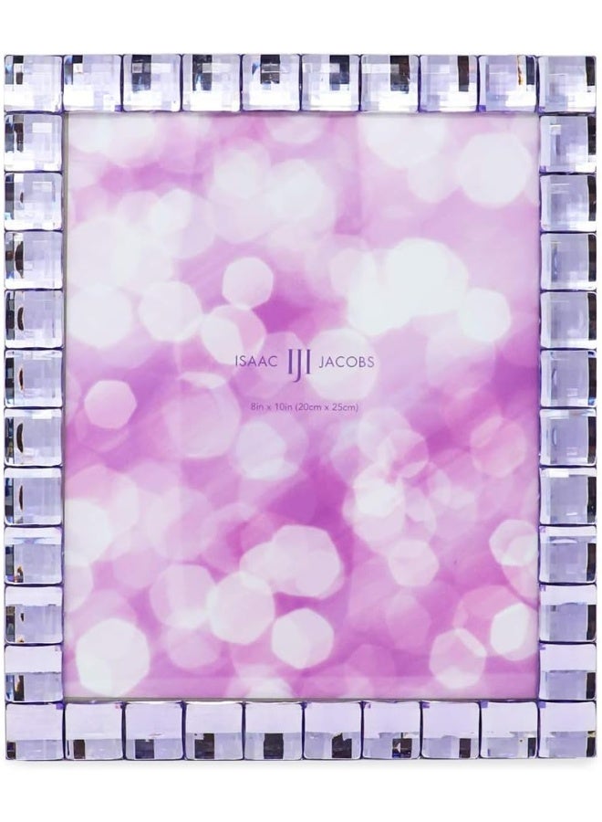 Isaac Jacobs Decorative Sparkling Light Purple Jewel Picture Frame Photo Display  Home Dcor 8x10 Light Purple - Image 5