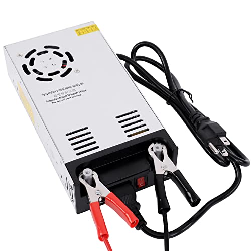 GESD High-Power SMPS 110V/220V AC to 12V DC Converter - 50A 600W Power Supply - Adjustable Switch Transformer for LED Strip, LCD Monitor CCTV, Radio/Car Stereos, 3D Printer - Includes 2 Clamp Wires - Image 1