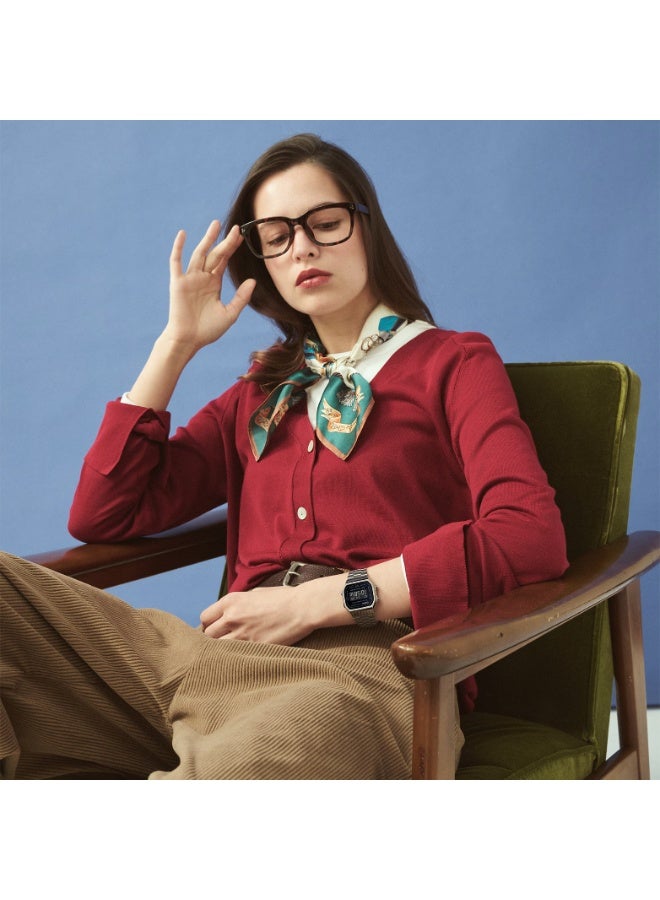 كاسيو ساعة كاسيو A168WGG-1BDF رقمية للجنسين، مقاومة للماء، بطارية 7 سنوات، إضاءة EL – رمادي معدني/أسود - Image 3