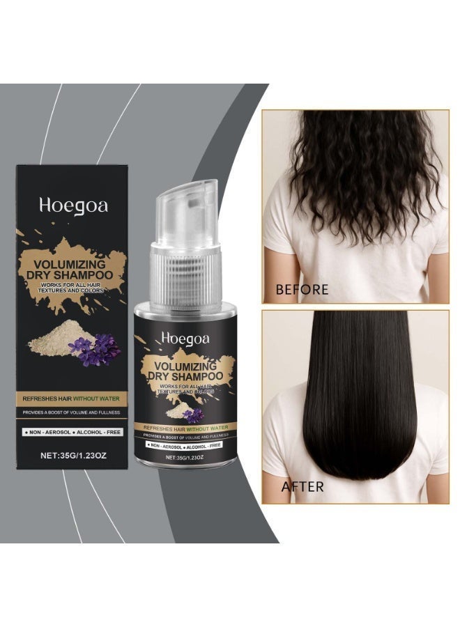 Hoegoa Dry Shampoo Powder, Natural Ingredients Volumizing Dry Shampo Spray, With Rosmarinus And Mentha, Keep Your Scalp Balanced, More Refreshed And Comfortable, 35g/1.23oz - Image 3
